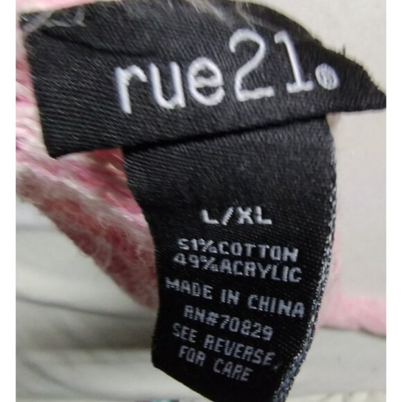 Rue21 Women's L/XL Pink Striped‎ Color Block Sweater With V-Neck & Long Sleeve - Picture 3 of 10